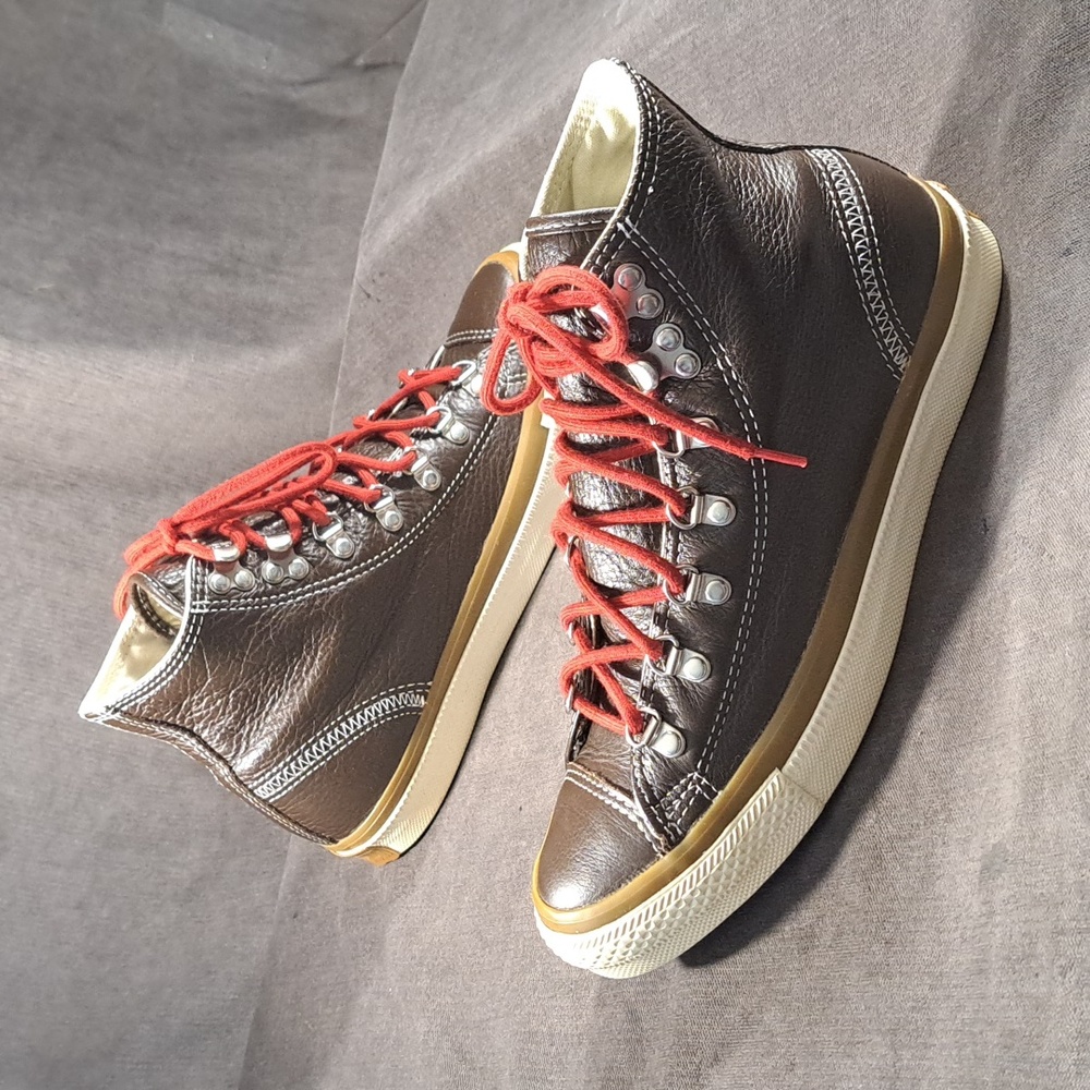 Converse Chuck Taylor All Star Hiker Hi Chocolate Leather Sneakers VG US 7.5 - Picture 9 of 16